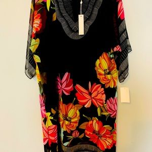 Trina Turk Blk Floral Sz4
